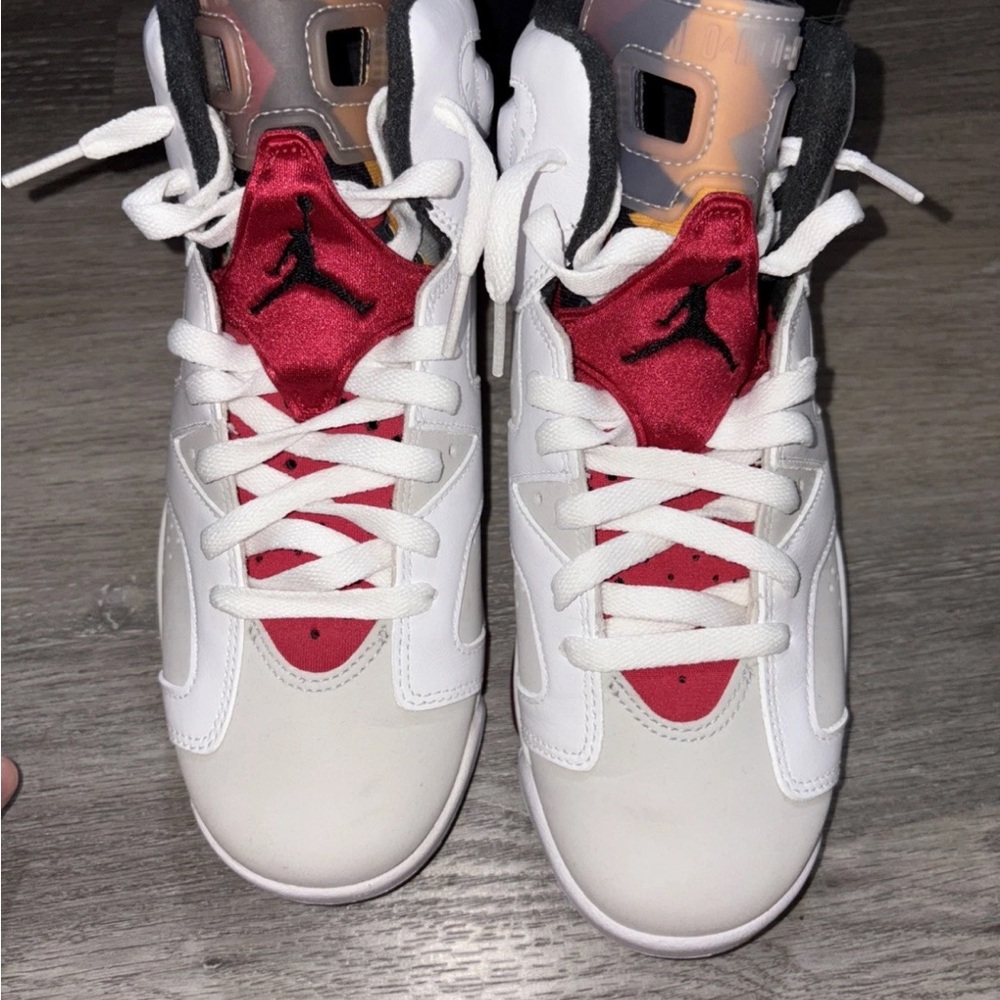 Air Jordan White and Red Sneakers